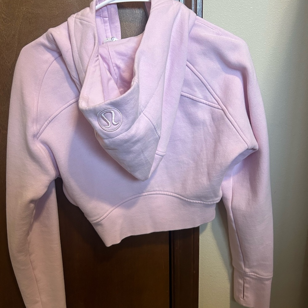 Pink size 4 lululemon full zip cropped scuba